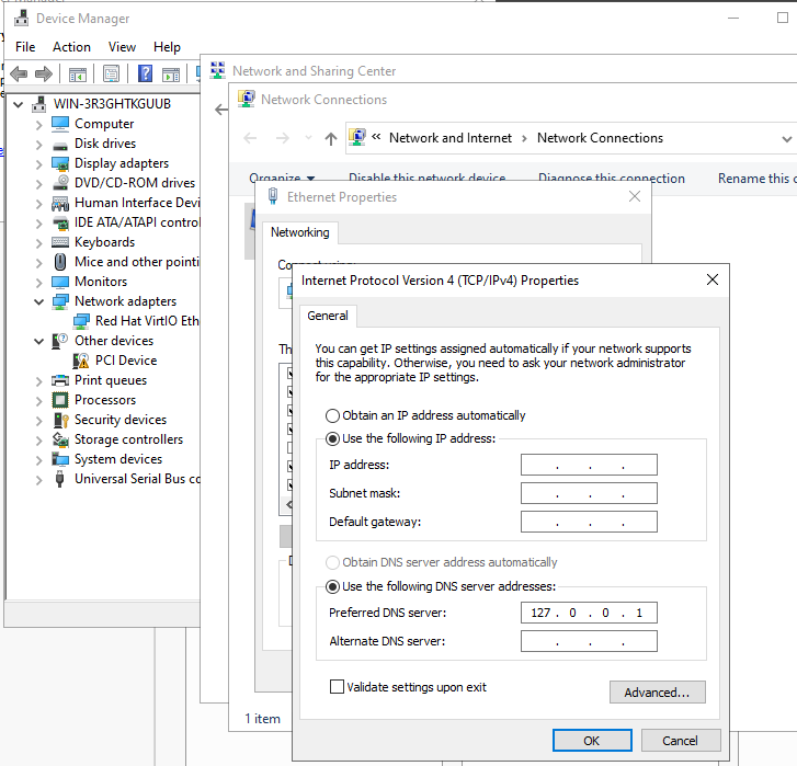 Setting a static IP address on Windows Server